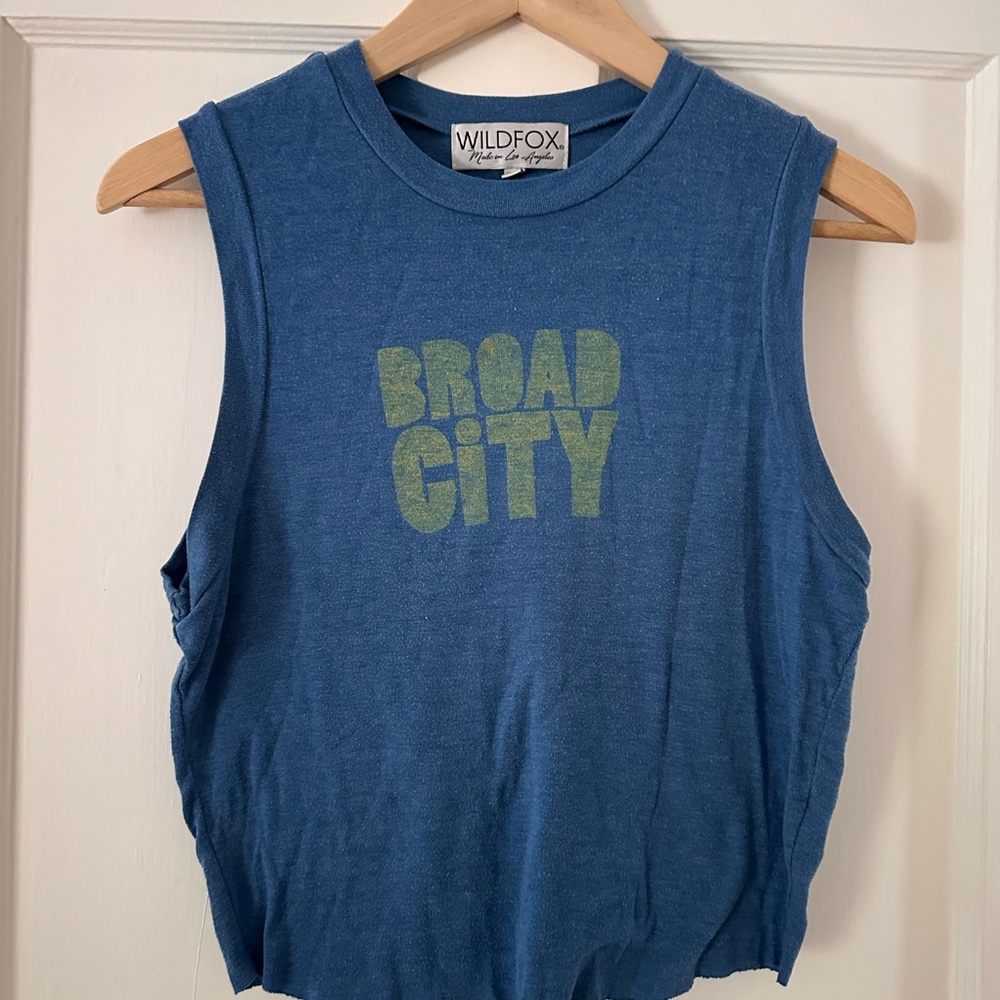 WILDFOX Blue 'Broad City' Graphic Muscle Tank